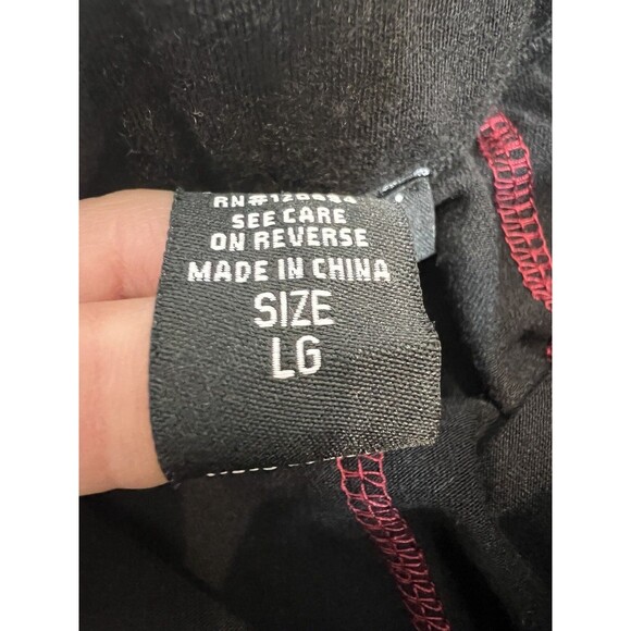 Hot Topic Black Mini Skater Skirt Red Stitching Pockets L Gothic Grunge Emo - Picture 7 of 10